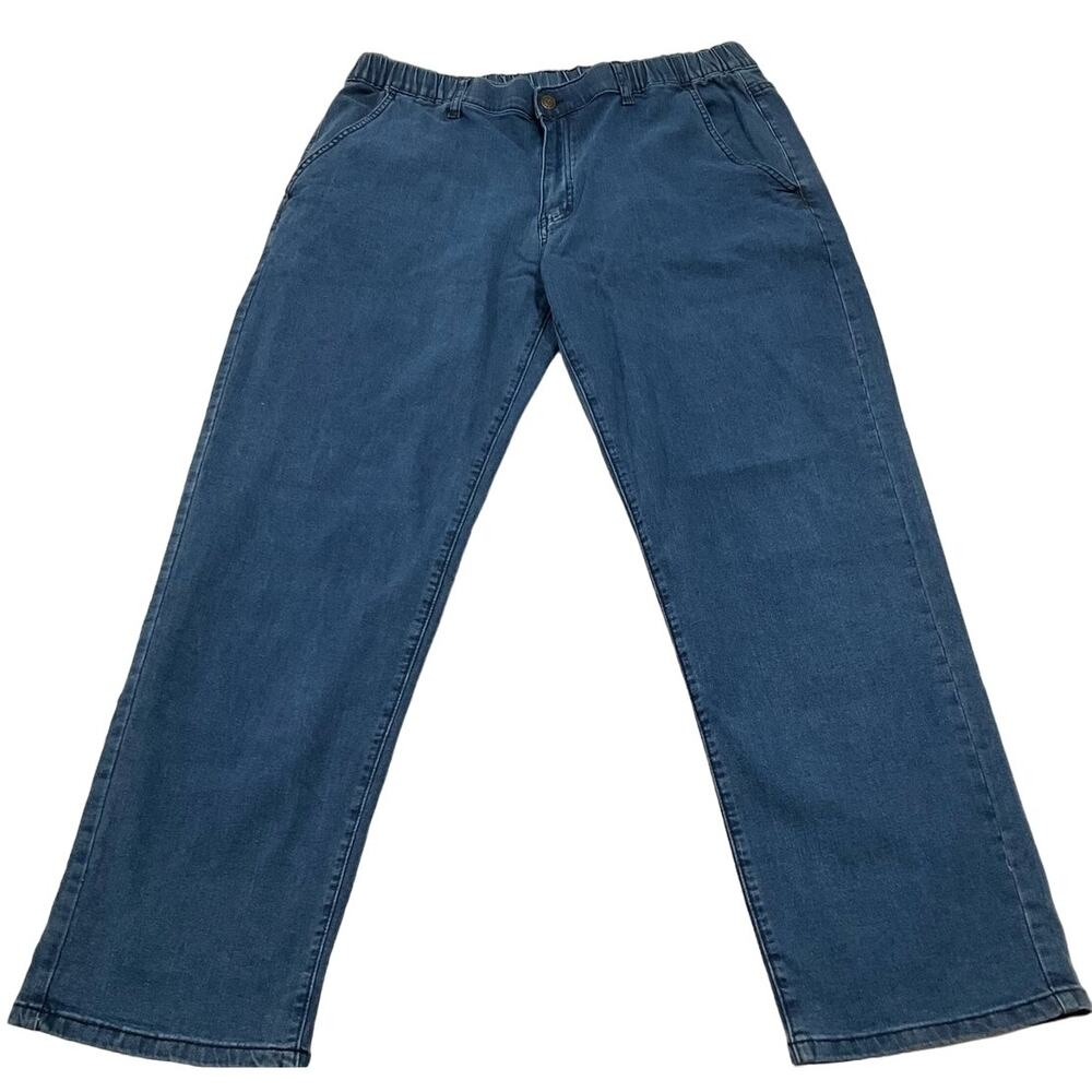 New with Tags Soojun Jeans 44"x32" Men's "Blue" Comfort Stretch Elastic Waist